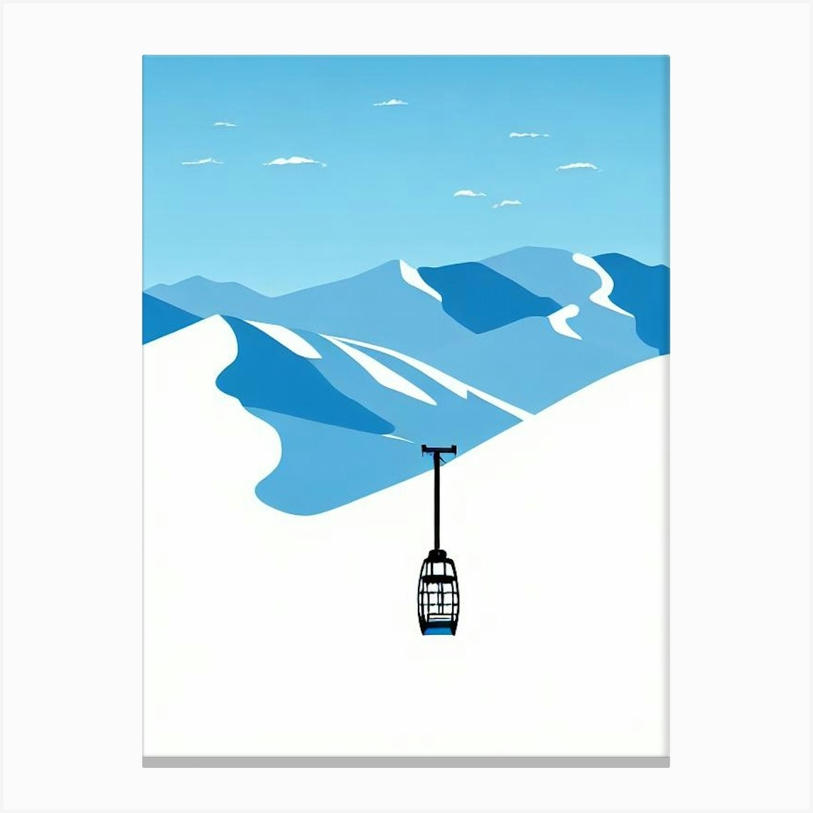 Cardrona, New Zealand Minimal Skiing Poster Canvas Print by Piste ...