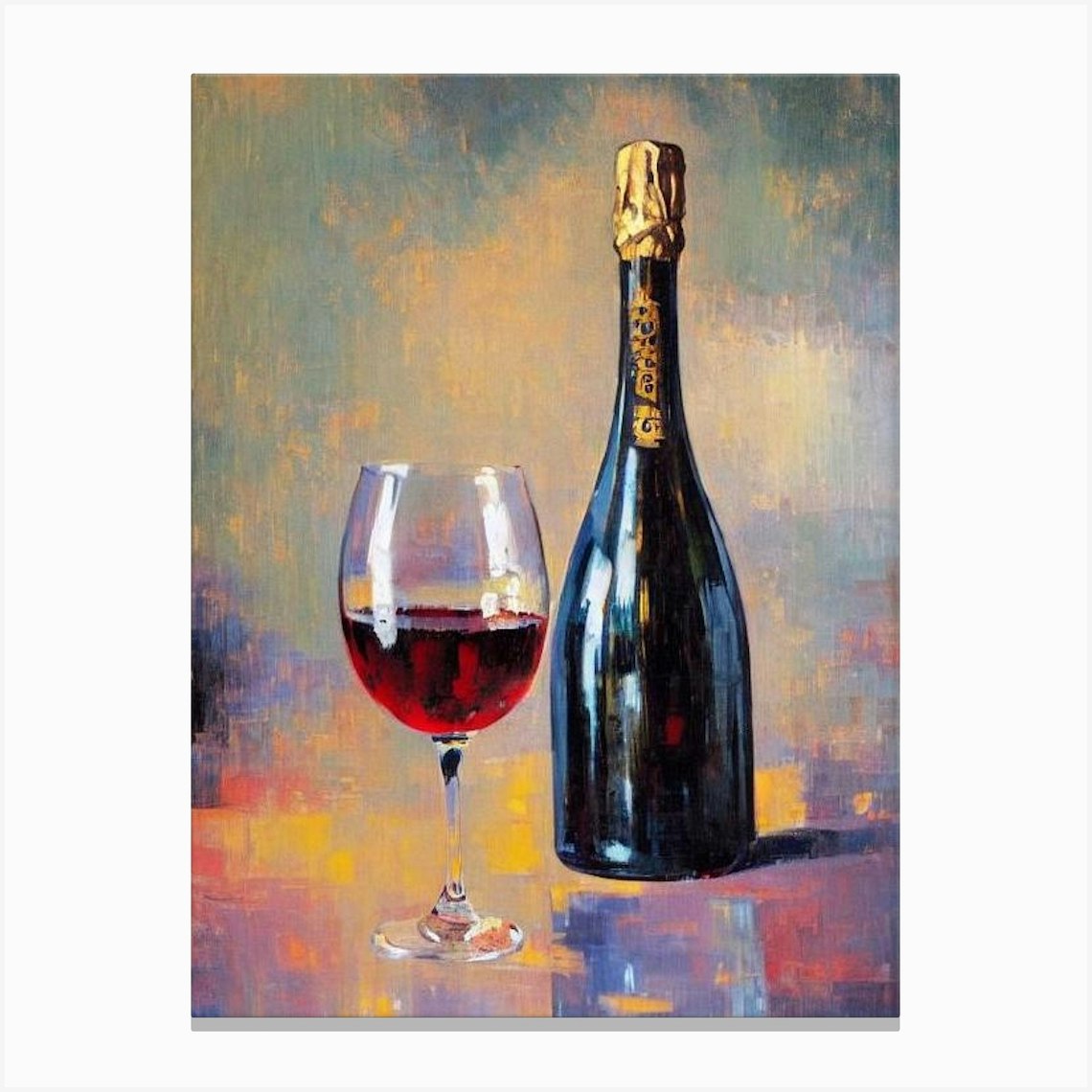 American Sparkling Wine Oil Painting Cocktail Poster Canvas Print by ...