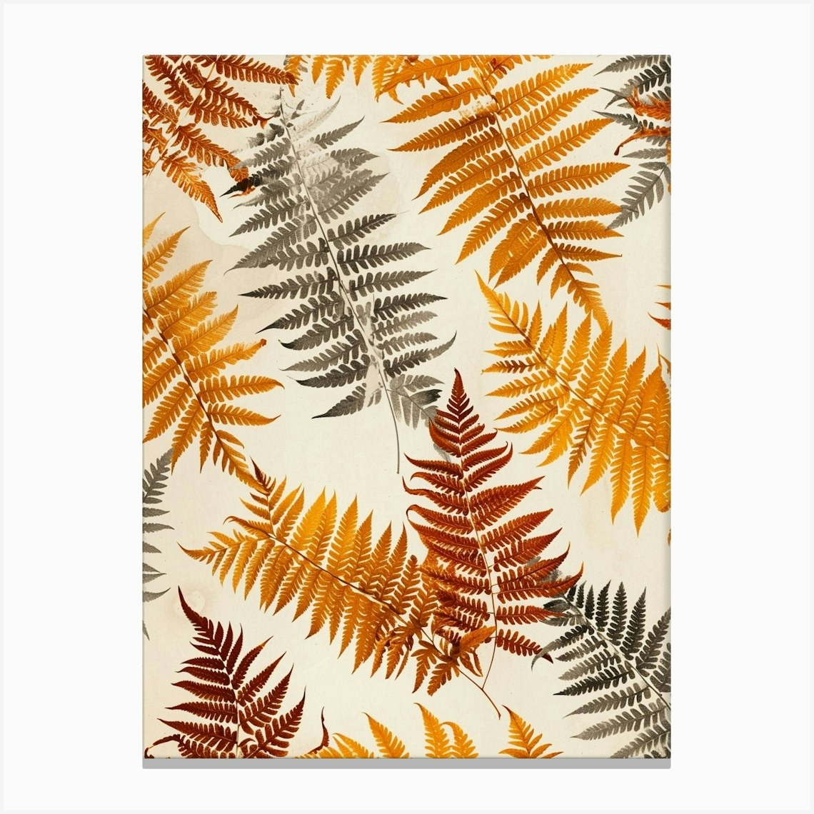 Pattern Poster Autumn Fern 2 Canvas Print by Petal Pigments - Fy