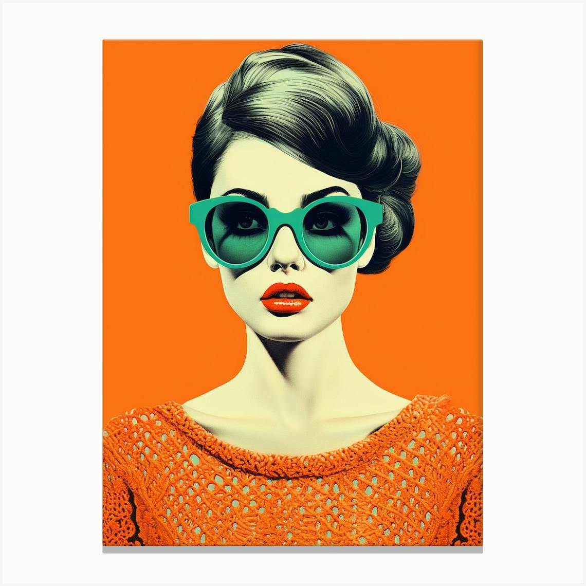 over print pop art canvas orange 古塔つみ over print pop art canvas orange 古塔つみ