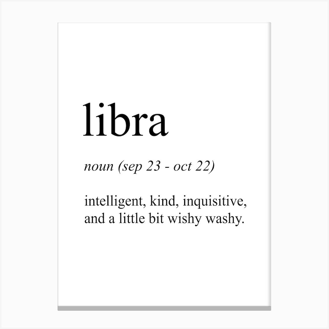 Libra Star Sign Definition Meaning Canvas Print by Pixy Paper Fy