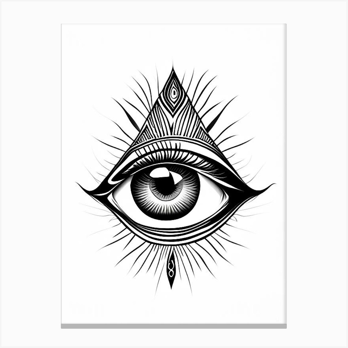 Psychic Abilities, Symbol, Third Eye Simple Black & White Illustration ...