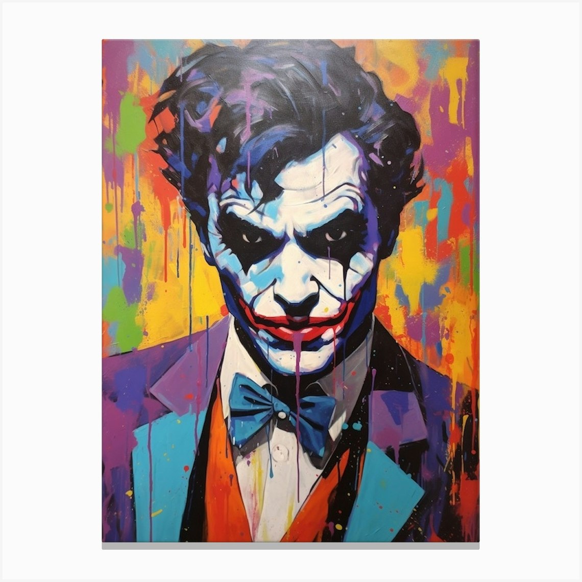 The Joker Pop Art Style 3 Canvas Print by Print Cult - Fy