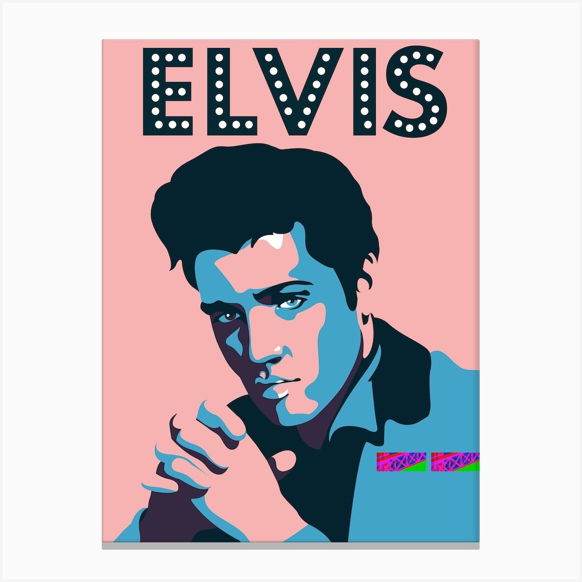 Elvis Presley Music Icon Pink Canvas Print by Night Jar Society - Fy