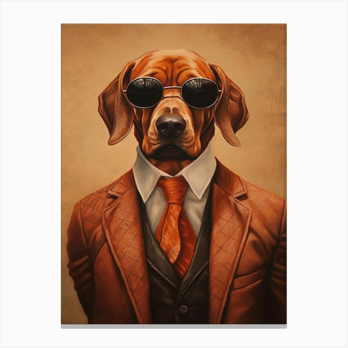 Gangster Dog Rhodesian Ridgeback 2 Canvas Print by Woof and Whiskers - Fy