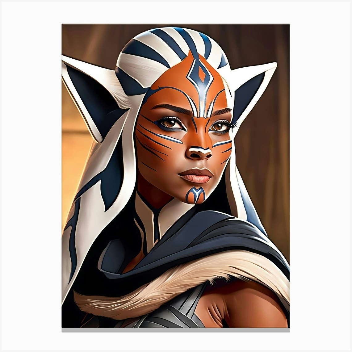 Ahsoka Tano Portrait Star Wars Painting (32) Canvas Print by 1xMerch - Fy