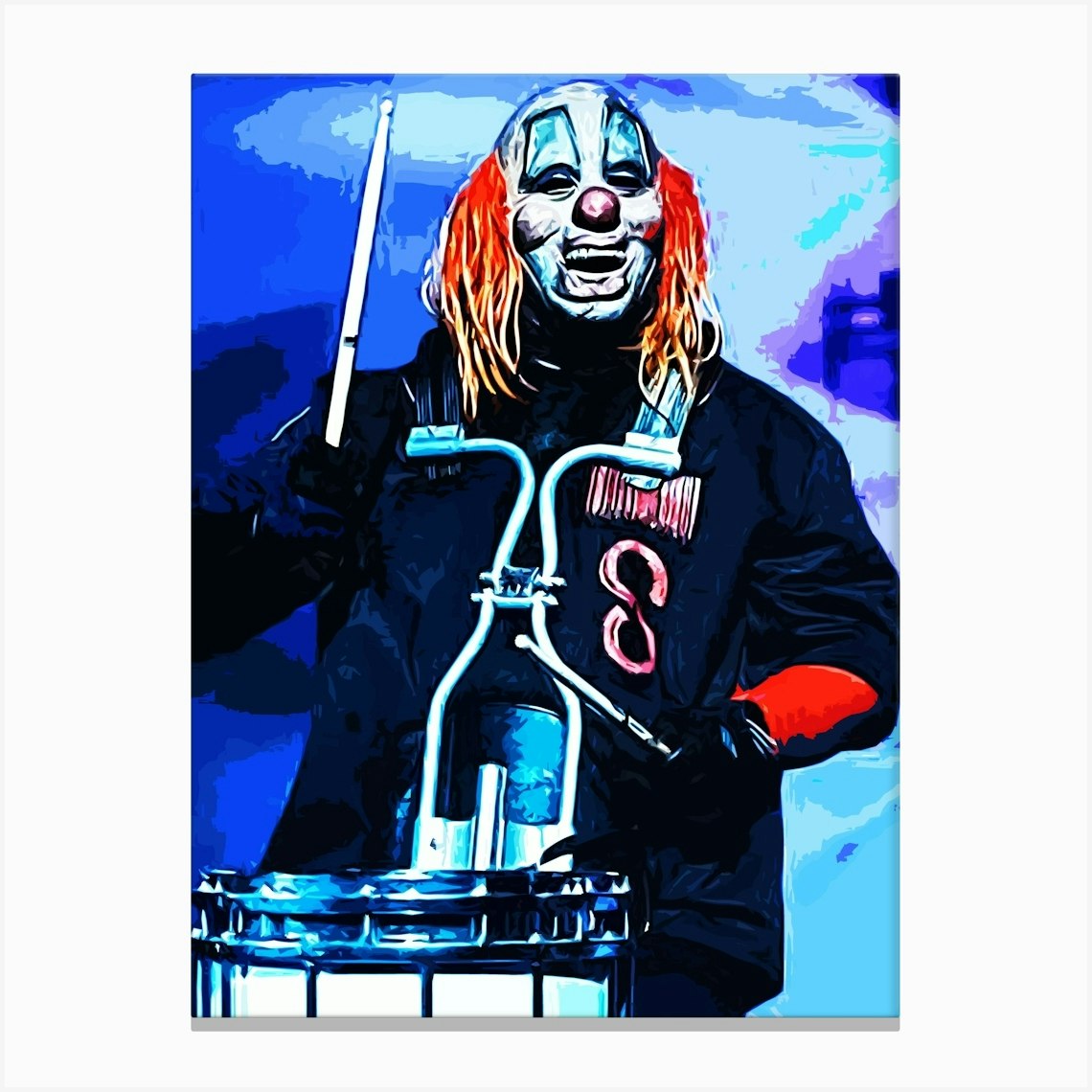 Drums Clown Shawn Crahan slipknot music band Canvas Print by aul art Fy