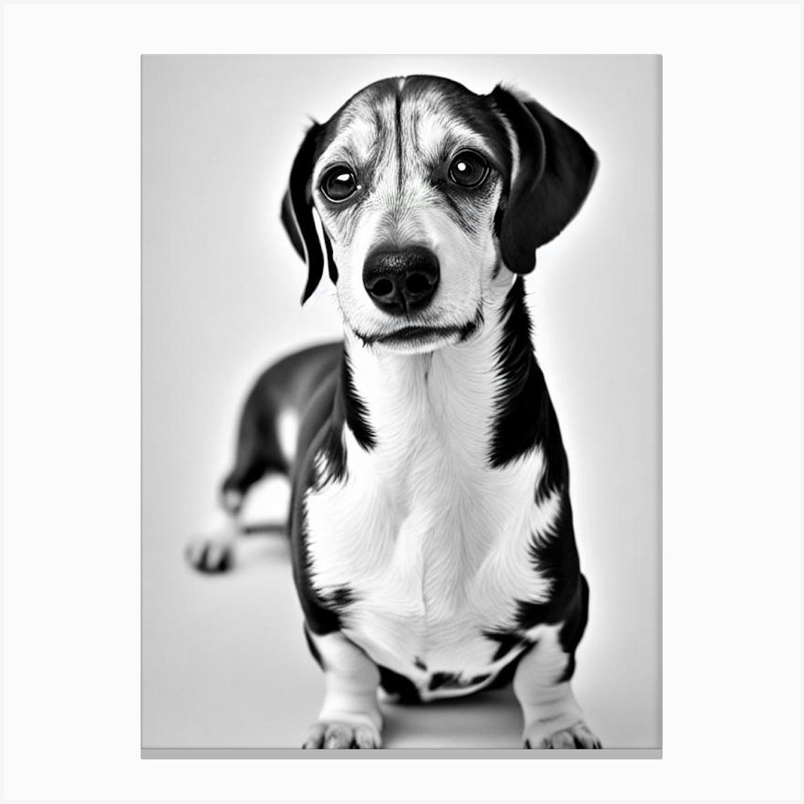 Dachshund B&W Pencil Canvas Print By Pooch Prints - Fy