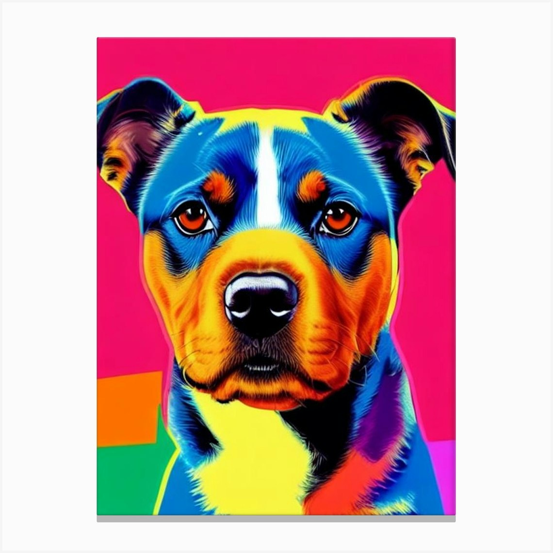 Rottweiler Andy Warhol Style Canvas Print by Pooch Prints - Fy