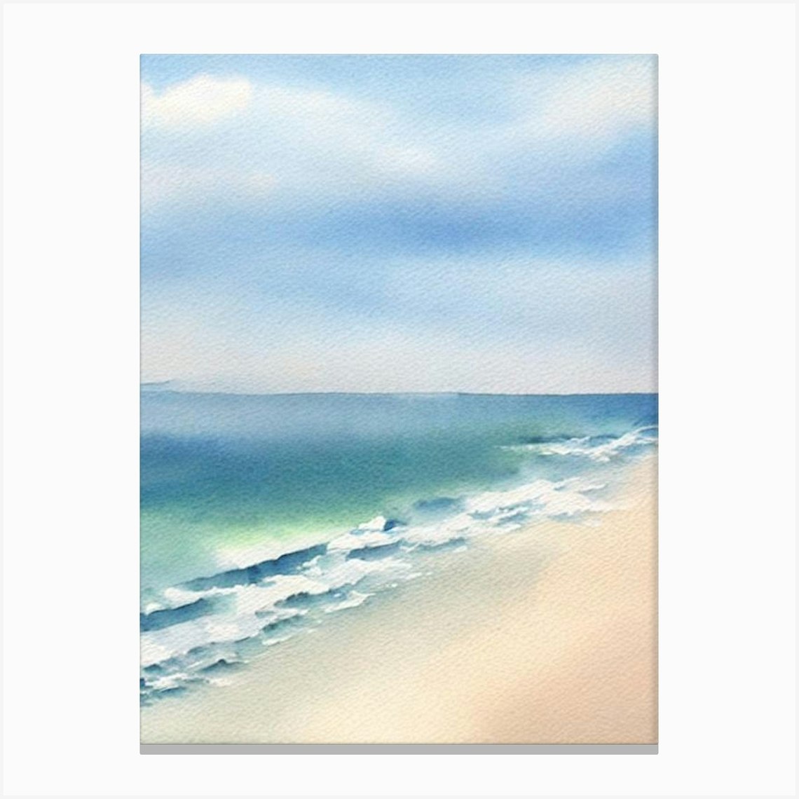 Croyde Bay Beach, Devon Watercolour Canvas Print by Sand & Surf Prints - Fy