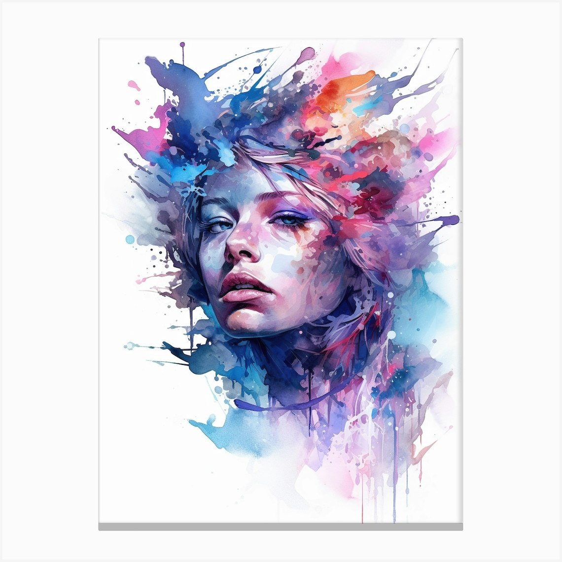 Pensive Moods Watercolor Canvas Print by Edgework Digital - Fy