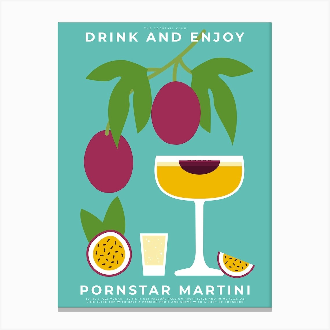 Pornstar Martini Cocktail Canvas Print By The Good Eggs Fy