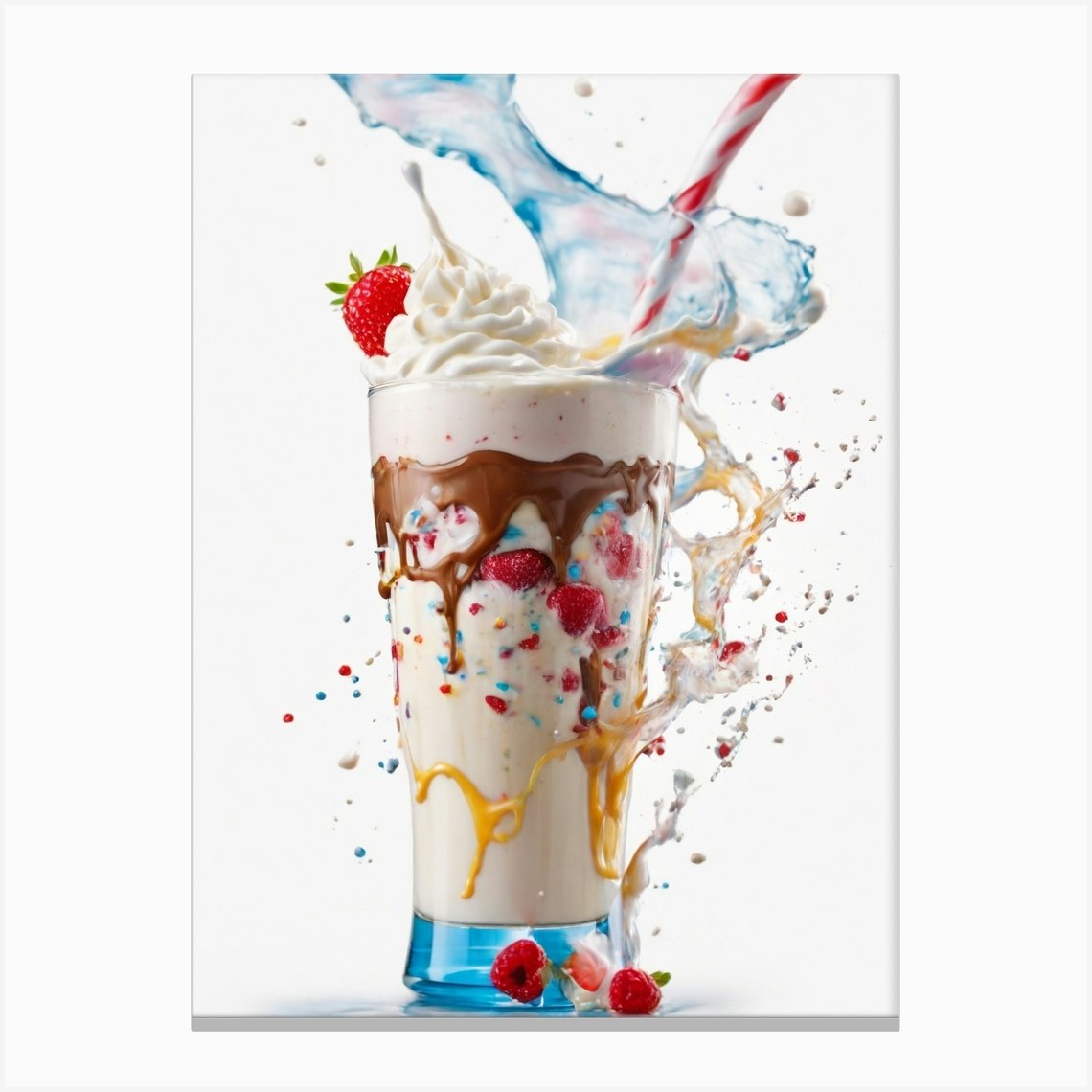 Splashing Milkshake Canvas Print by ahmed - Fy