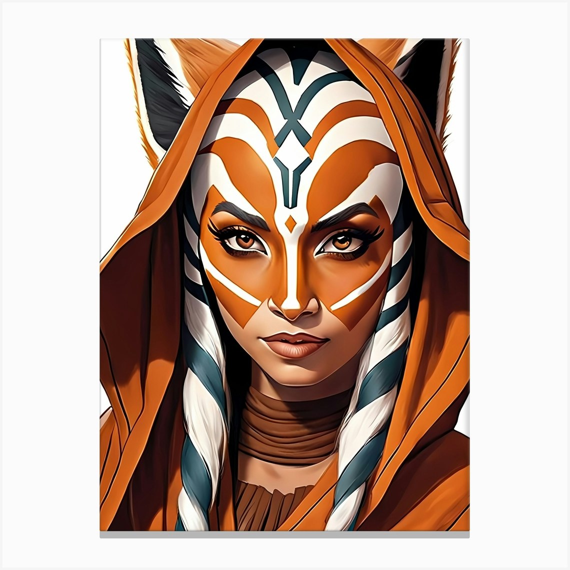 Ahsoka Tano Portrait Star Wars Painting (30) Canvas Print by 1xMerch - Fy