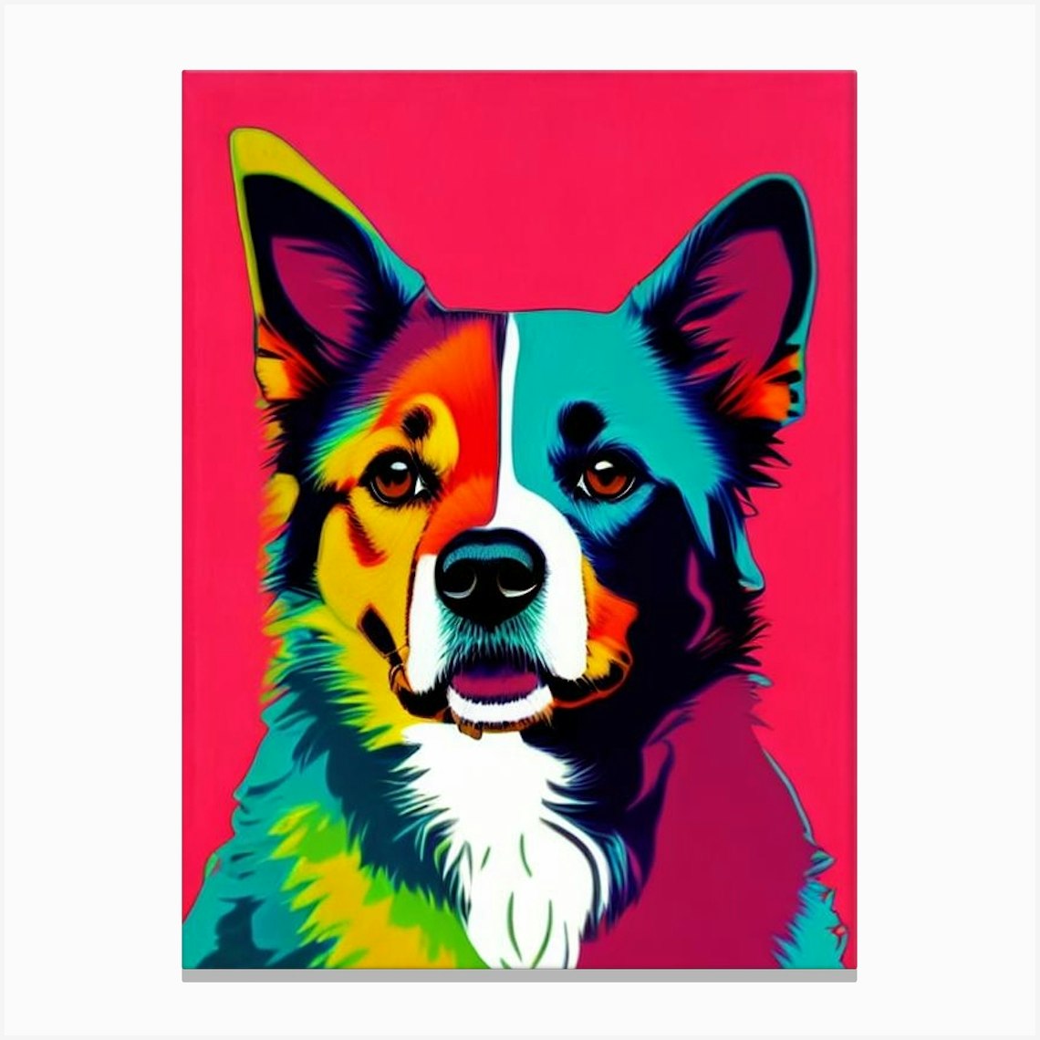 Border Collie Andy Warhol Style dog Canvas Print by Pooch Prints Fy