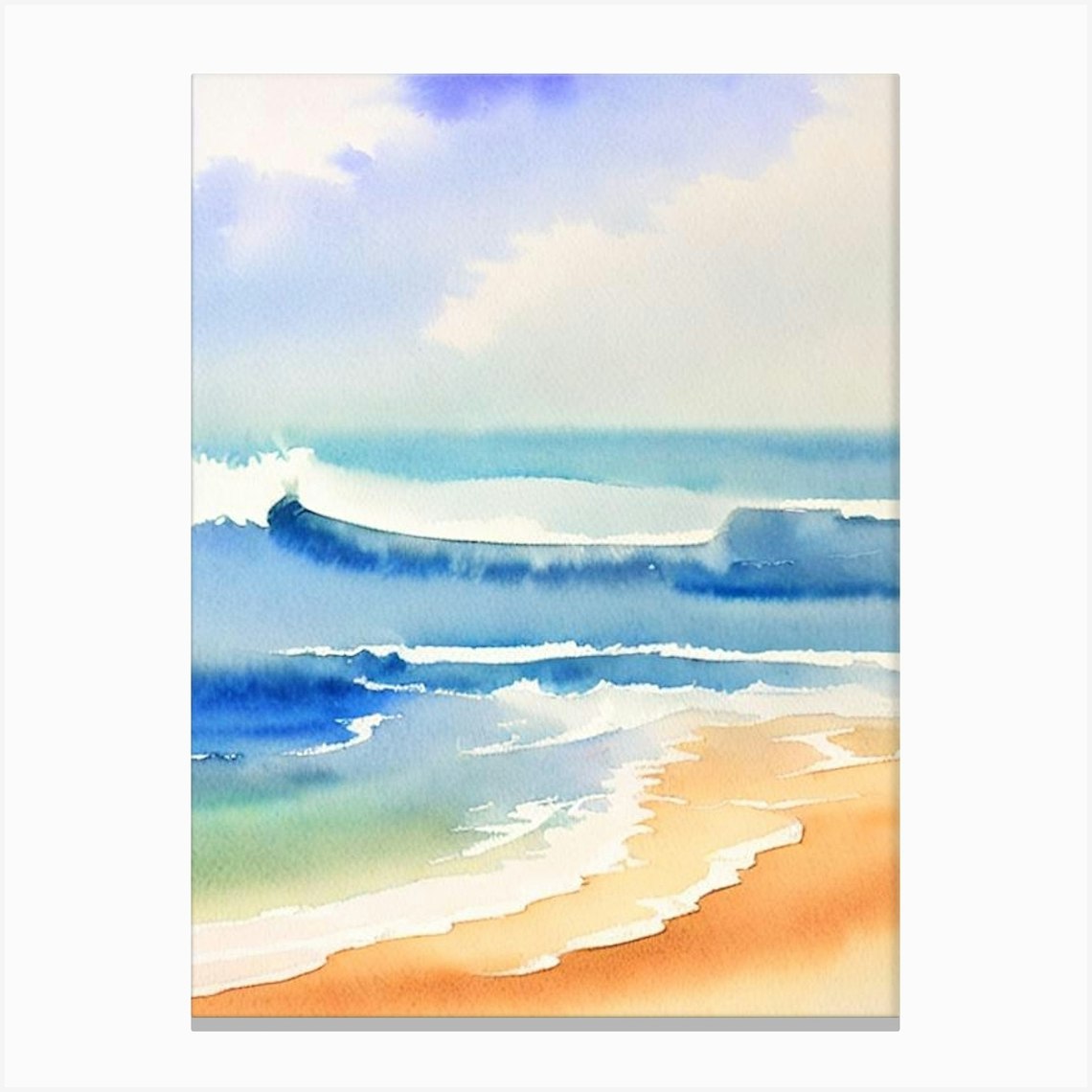 Coolum Beach, Australia Watercolour Canvas Print by Sand & Surf Prints - Fy