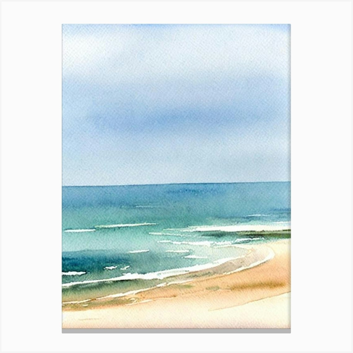 Bournemouth Beach 3, Dorset Watercolour Canvas Print by Sand & Surf ...