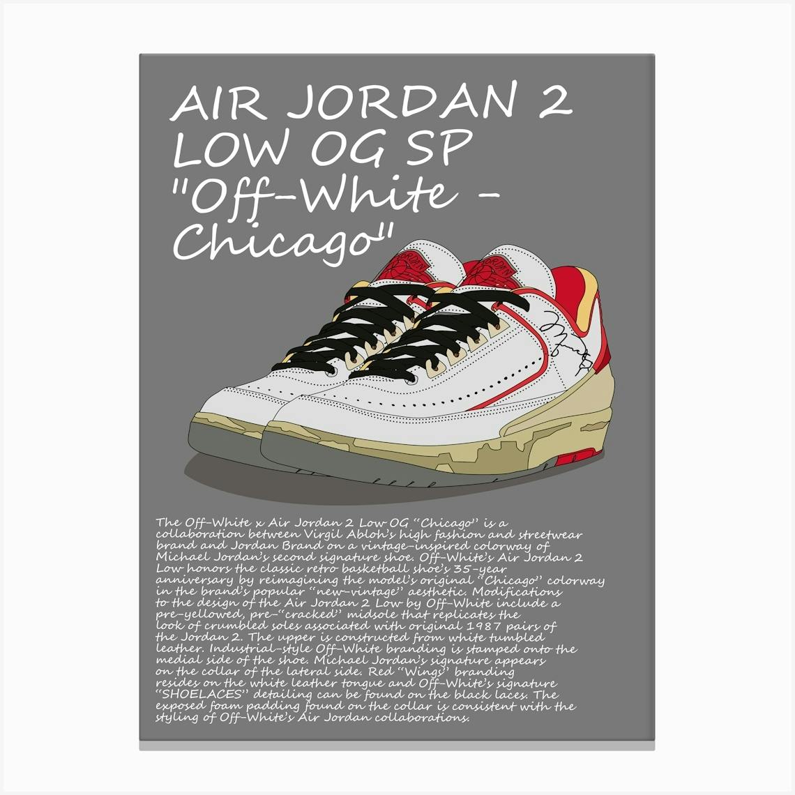 Air Jordan Low Og Sp Off White Chicago Canvas Print by Setia Kicks Fy