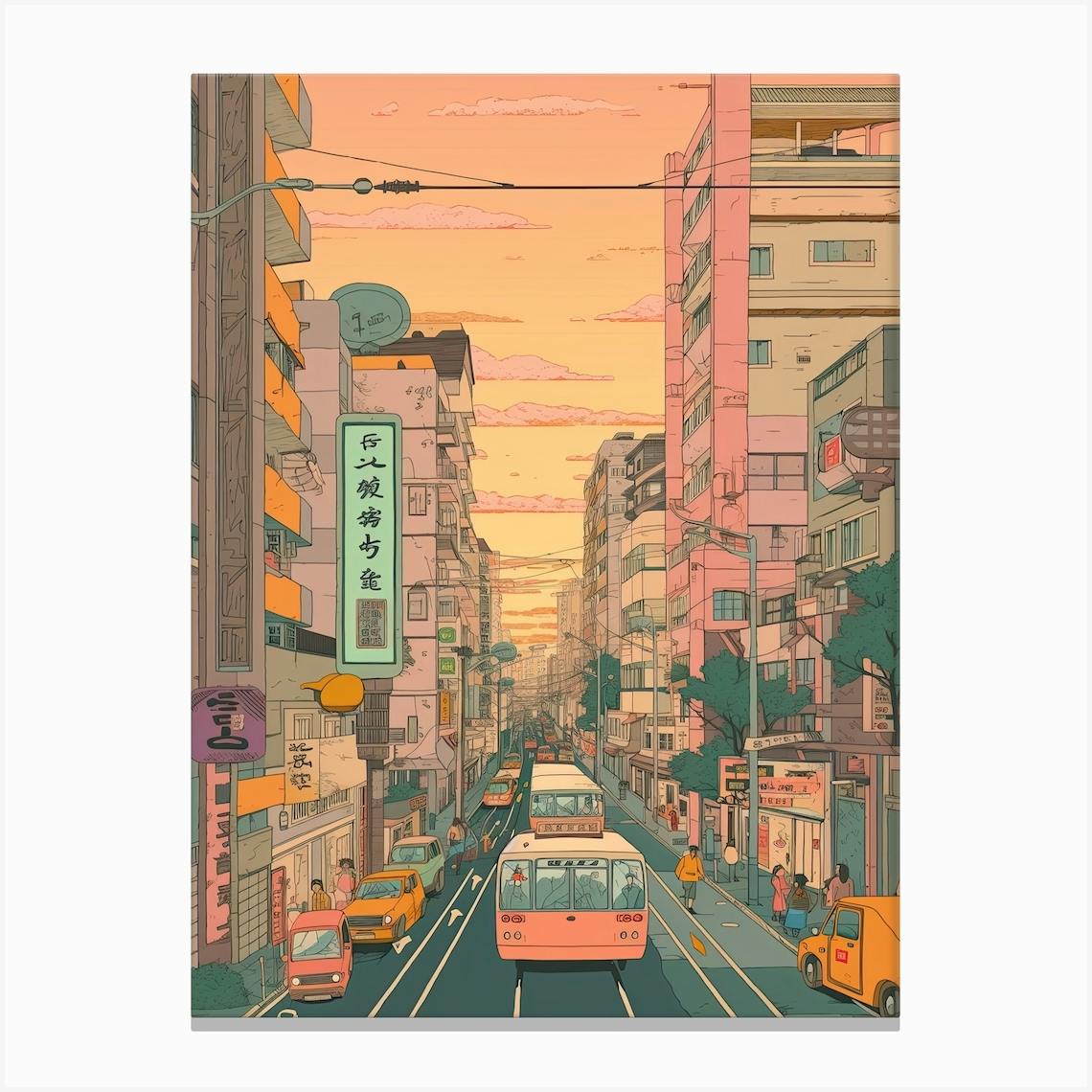 Tokyo Japan Travel Illustration 4 Art Print by Fusion