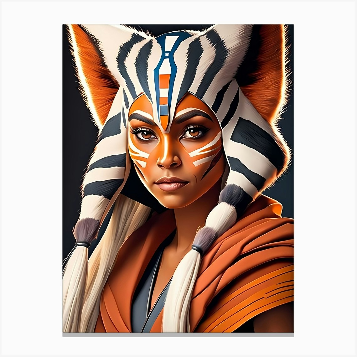 Ahsoka Tano Portrait Star Wars Painting (26) Canvas Print by 1xMerch - Fy