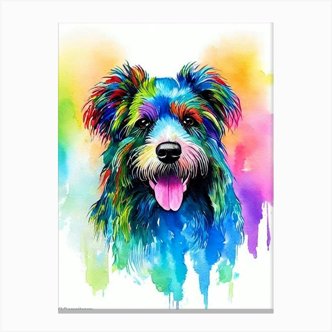 Dog oil paintings on sales canvas