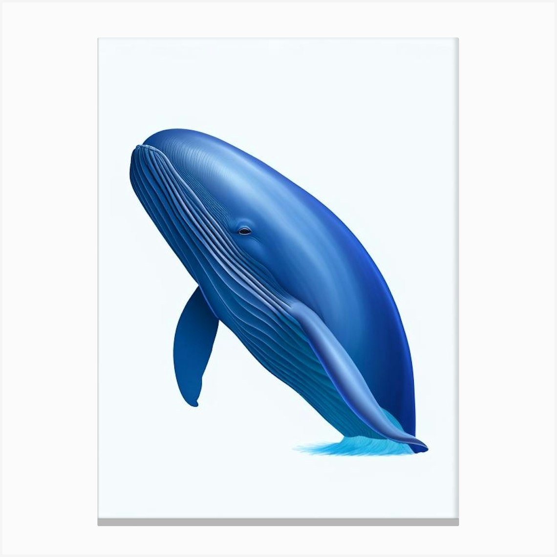 Blue Whale Digital Illustration Canvas Print by Energy of the Sea - Fy