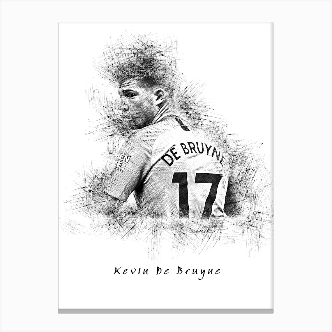 Kevin De Bruyne Sketch Canvas Print by KunStudio - Fy