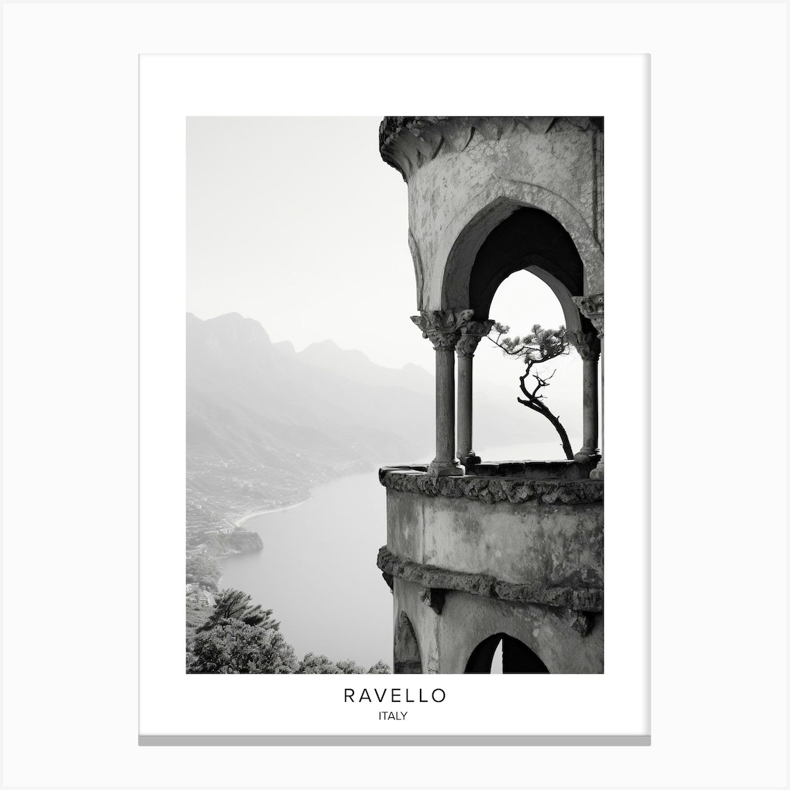 Poster Of Ravello Italy Black And White Analogue Photography 4 Canvas