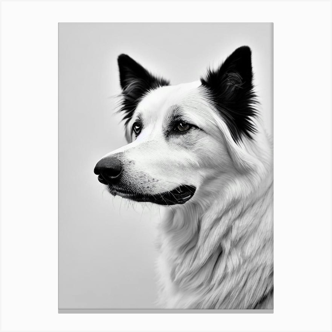 Border Collie B&W Pencil dog Canvas Print by Pooch Prints Fy