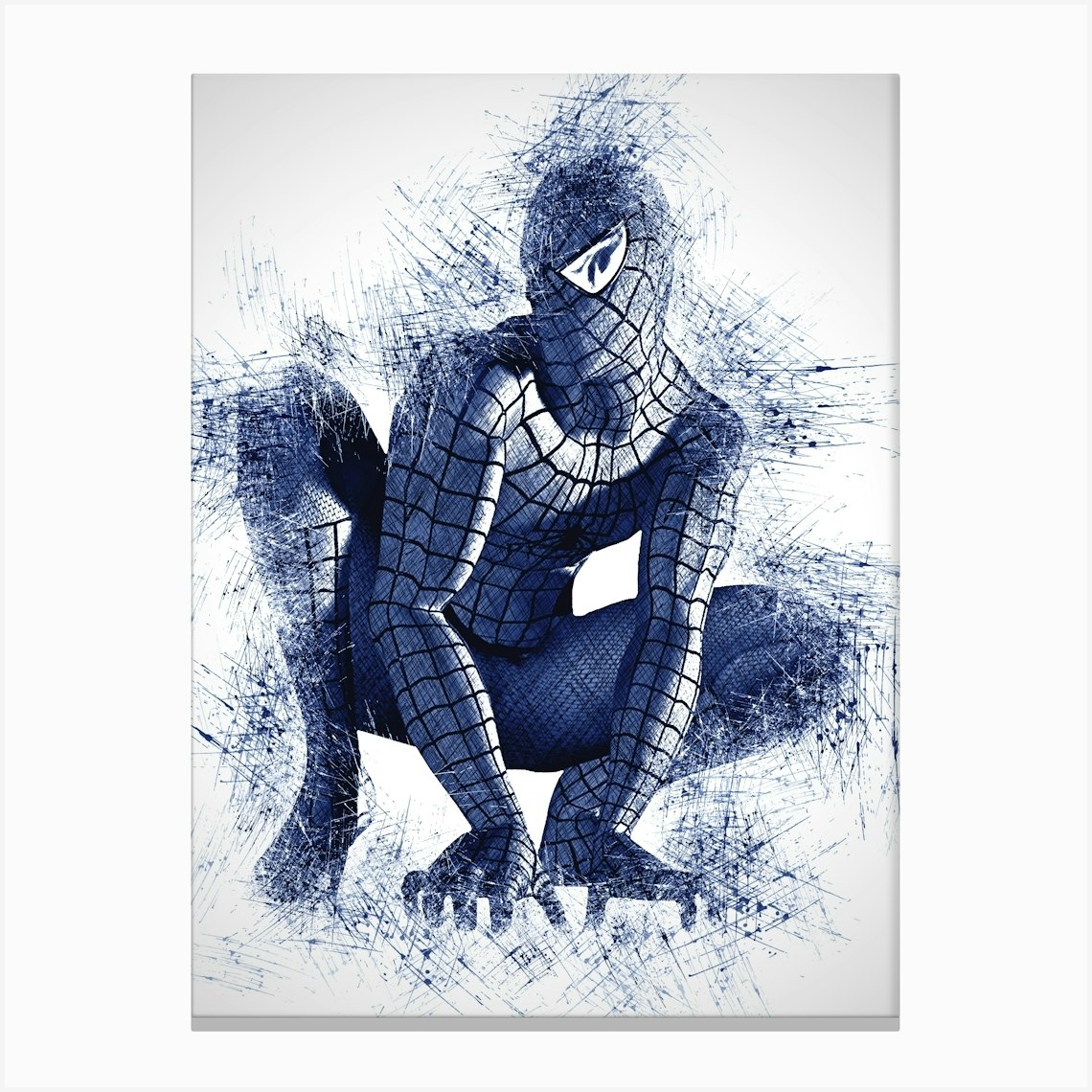 Spider Man Sketch Canvas Print by KunStudio - Fy