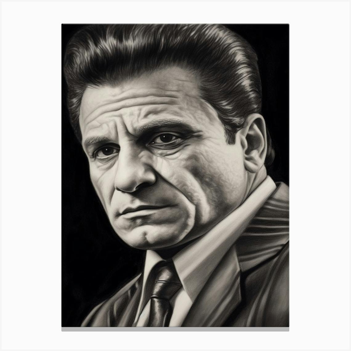 Gangster Art Tommy Devito Goodfellas B&W 2 Canvas Print By Print Cult - Fy