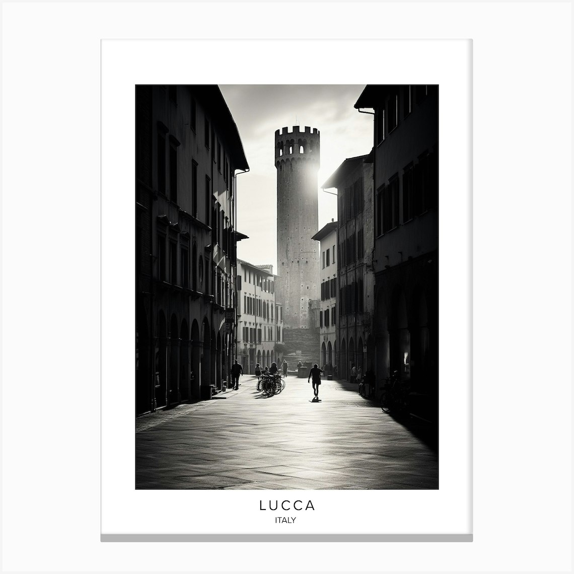 Poster Of Lucca Italy Black And White Analogue Photography 2 Canvas