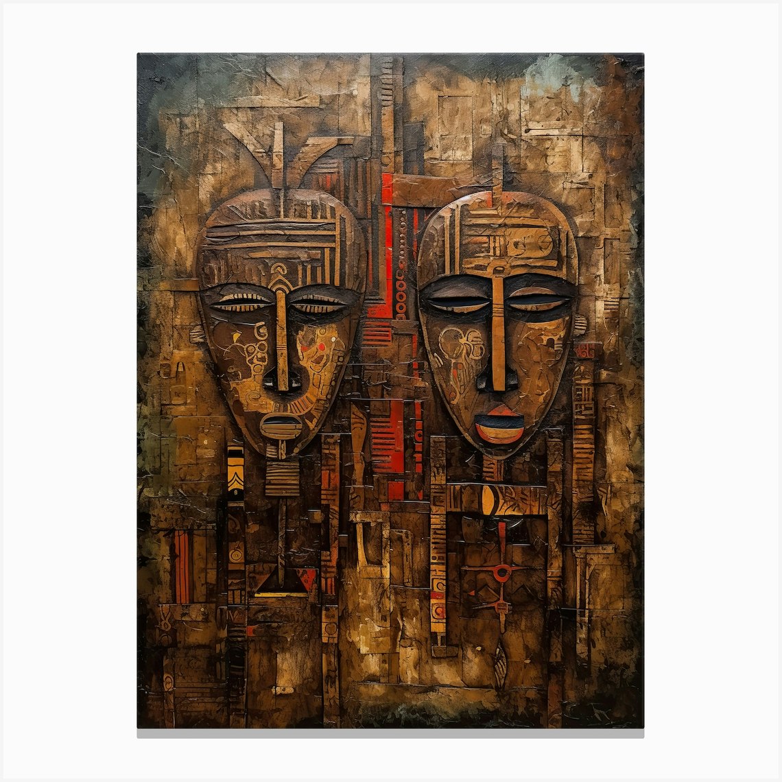 African Masks 3 Canvas Print By Art Syndicate Fy 5947