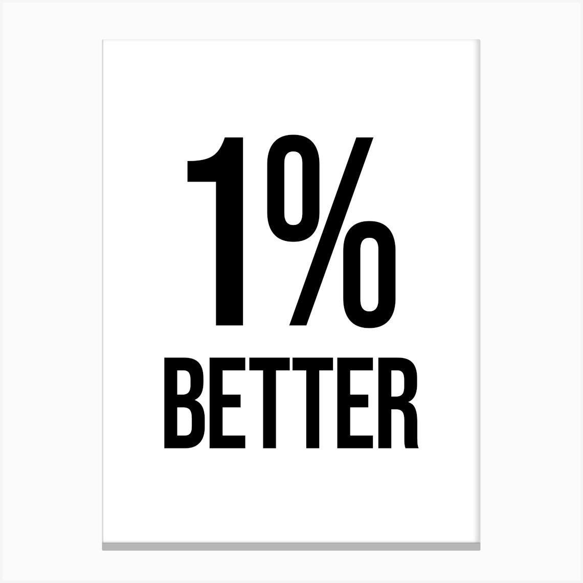 1 Percent Better motivating inspiring gym motivation inspirational gym wall art work hard hustle grind be better Canvas Print by Paigaam Studio Fy