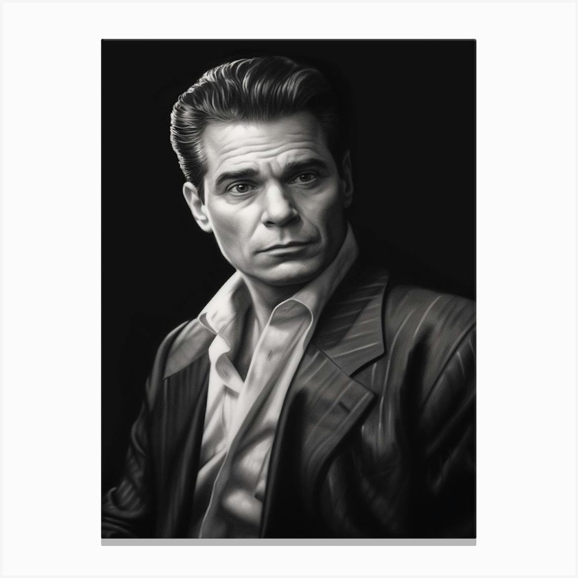 Gangster Art Henry Hill Goodfellas B&W 4 Canvas Print By Print Cult - Fy