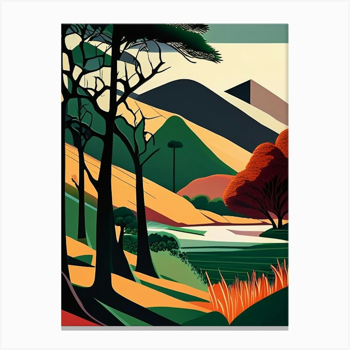 Lake District National Park United Kingdom Retro Canvas Print by