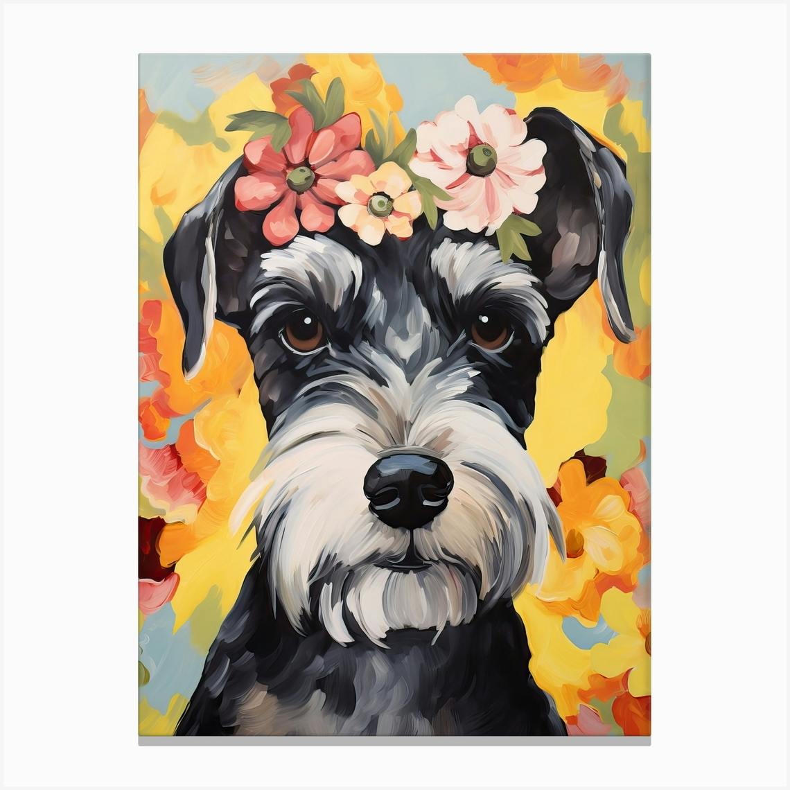 Miniature schnauzer canvas store art