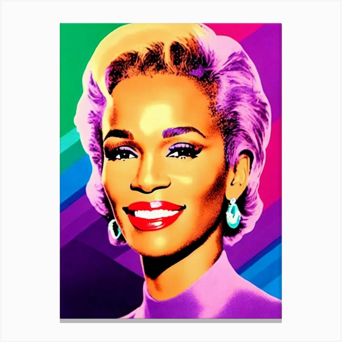 Whitney Houston Pop Art Canvas Print By Lights Camera Action - Fy