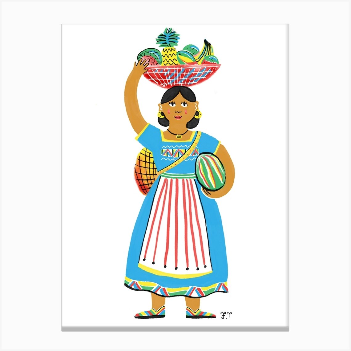 Fruit Lady Canvas Print by Francesca Tiley Fy