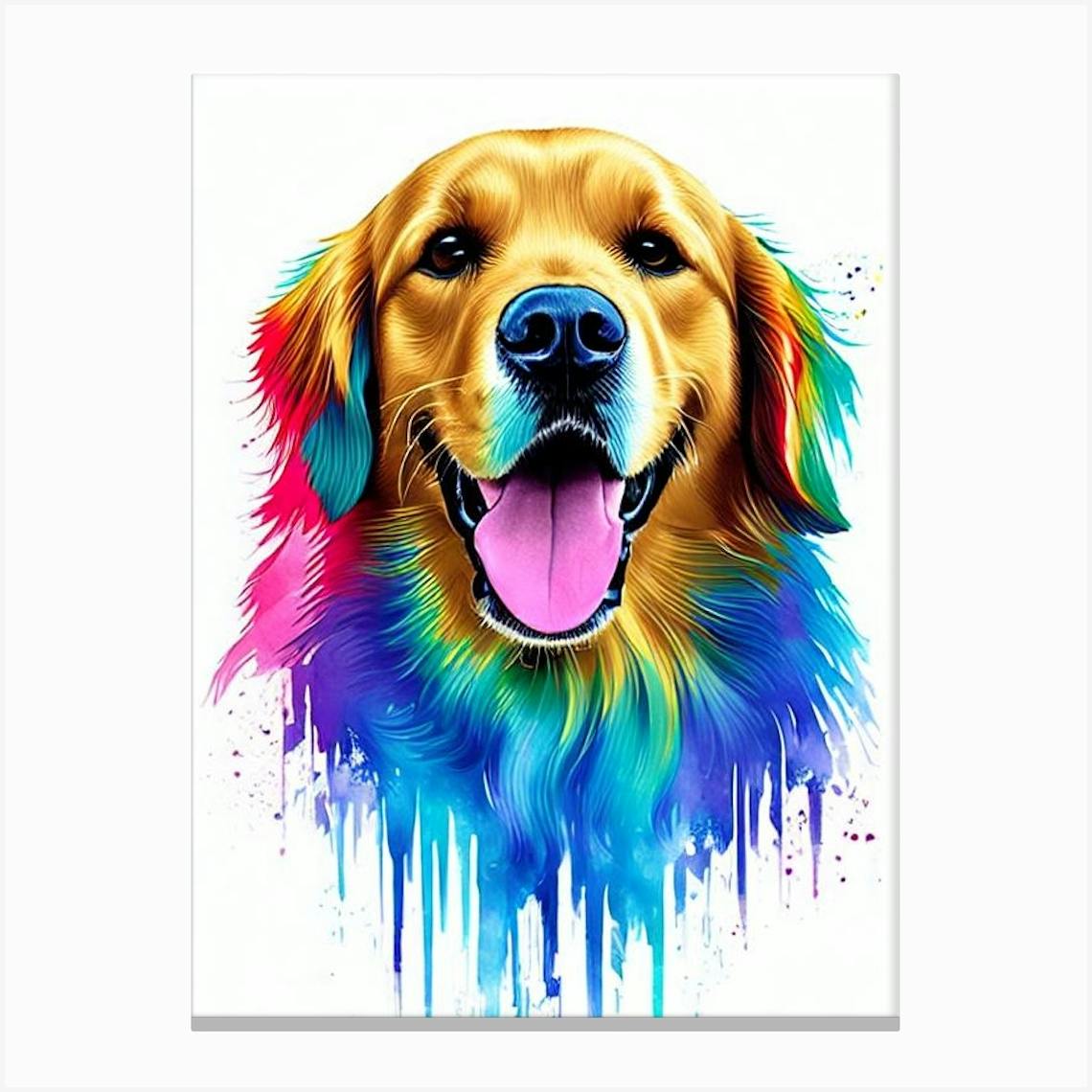 Colorful golden hot sale retriever painting