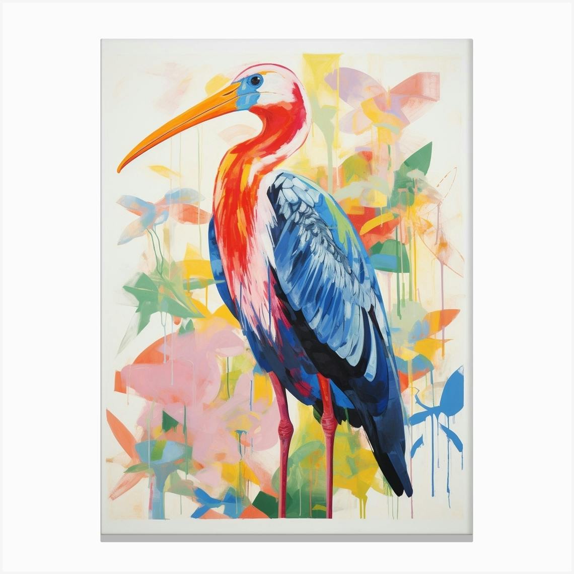 Storks - Oil colors painting, print good on canvas