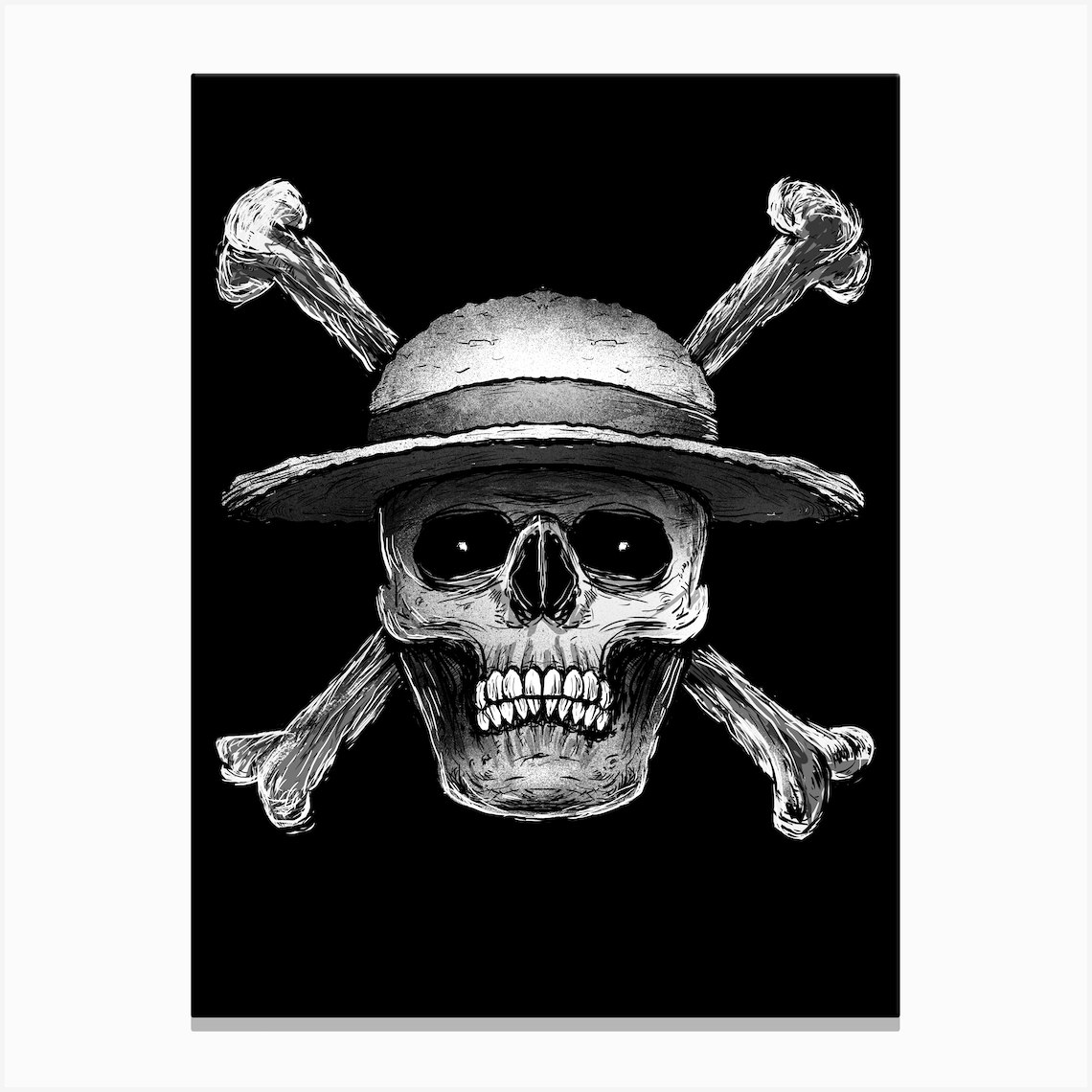 One Piece Skull Strawhat Canvas Print by DeathAnarchy - Fy