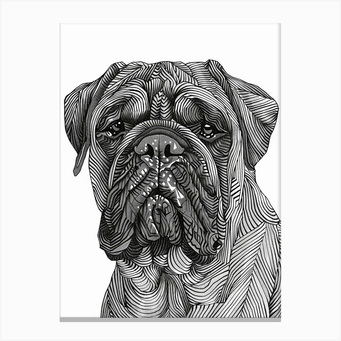 ARTCANVAS Dogue De Bordeaux Dog Breed Colorful Graffiti hot Canvas Art Print