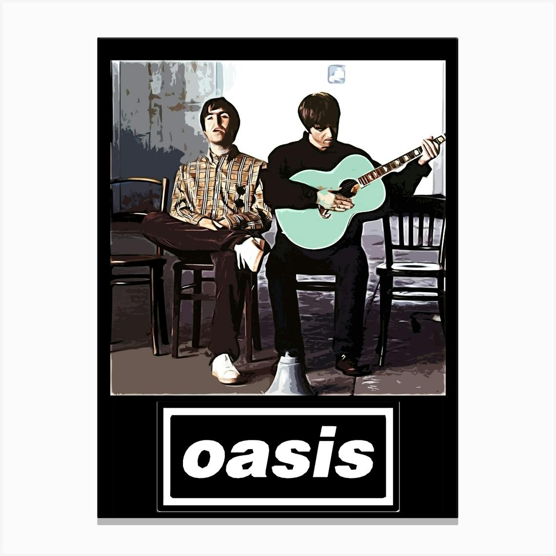 oasis brit pop band music 4 Canvas Print by music soul - Fy