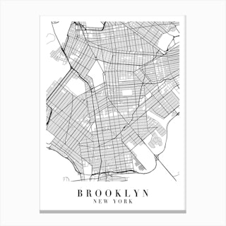 Brooklyn New York Street Map Minimal Art Print by Typologie Paper Co - Fy