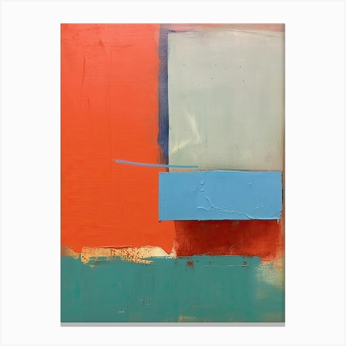 Red And Blue Abstract Painting Canvas Print by Abstract Art Expressions