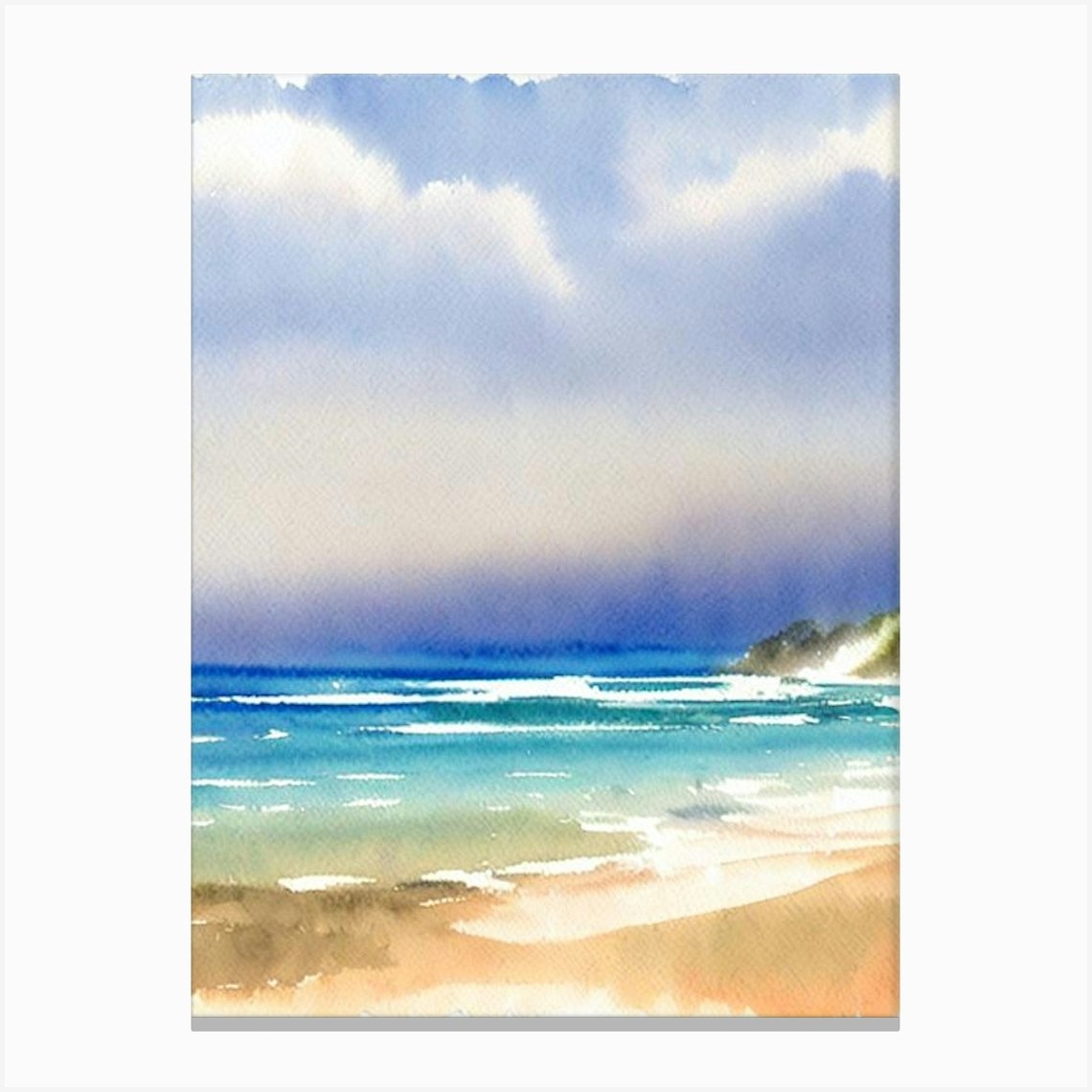 Coolum Beach 2, Australia Watercolour Canvas Print by Sand & Surf ...