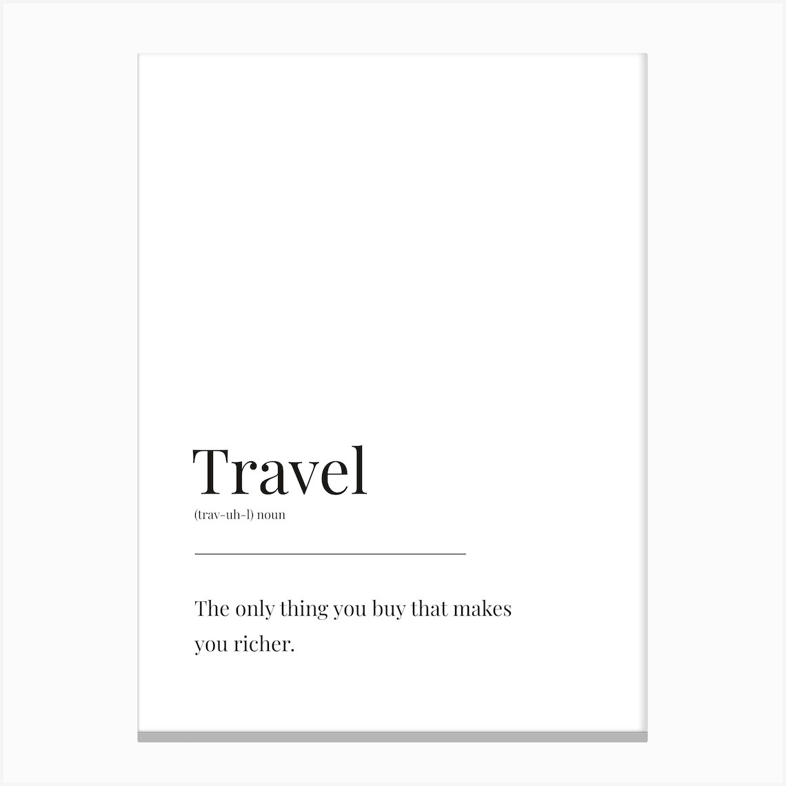 Travel Definition Canvas Print by Paigaam Studio Fy
