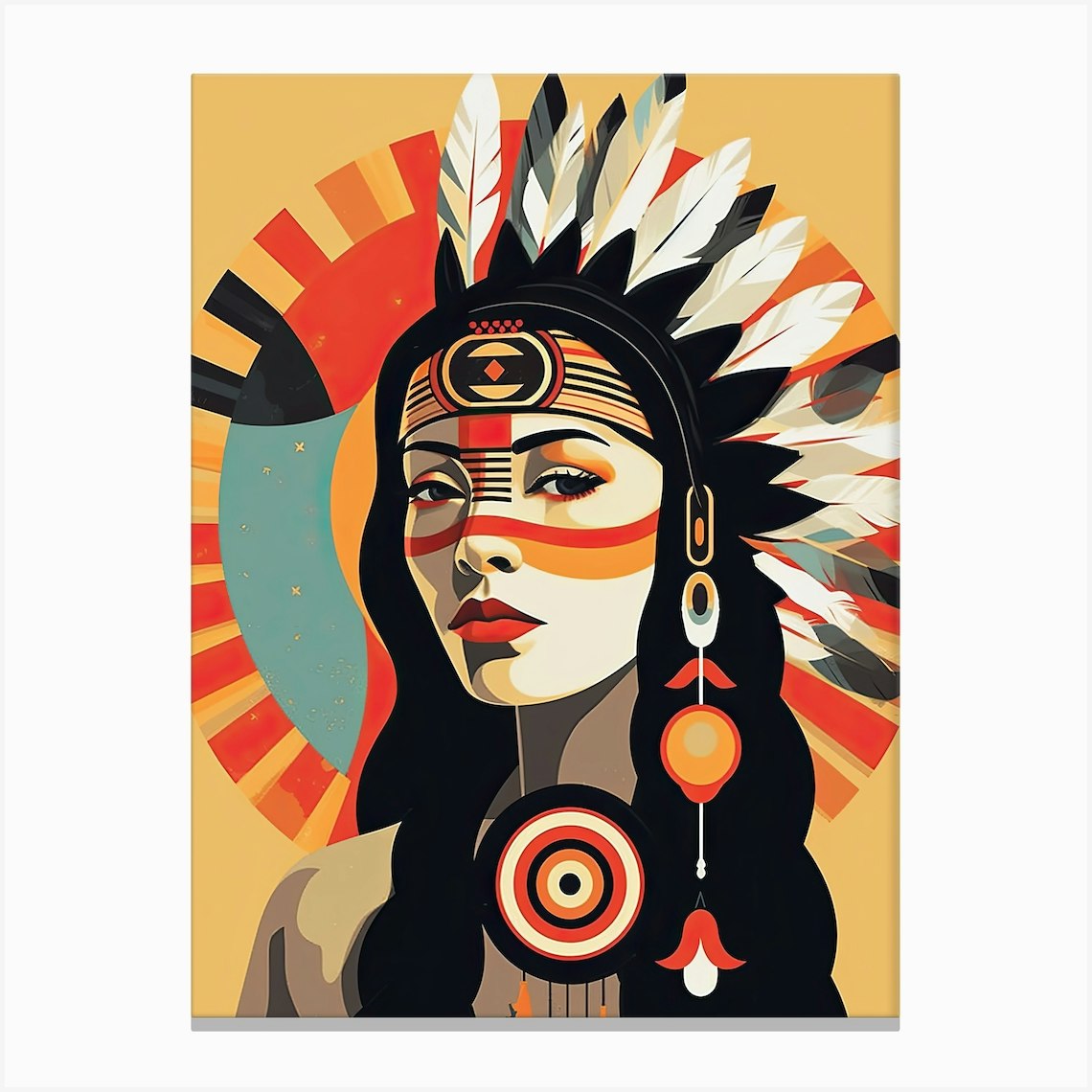 Reviving Tradition: Pop Art Native American Canvas Print by Art ...