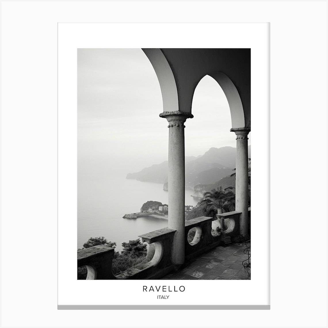 Poster Of Ravello Italy Black And White Analogue Photography 3 Canvas